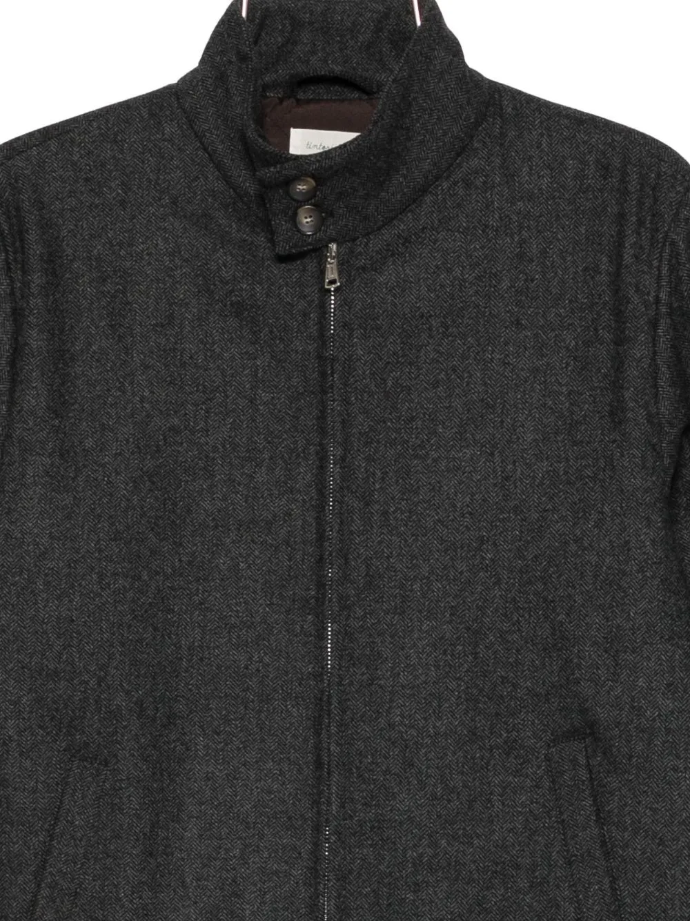 Zip-Up Herringbone Jacket
