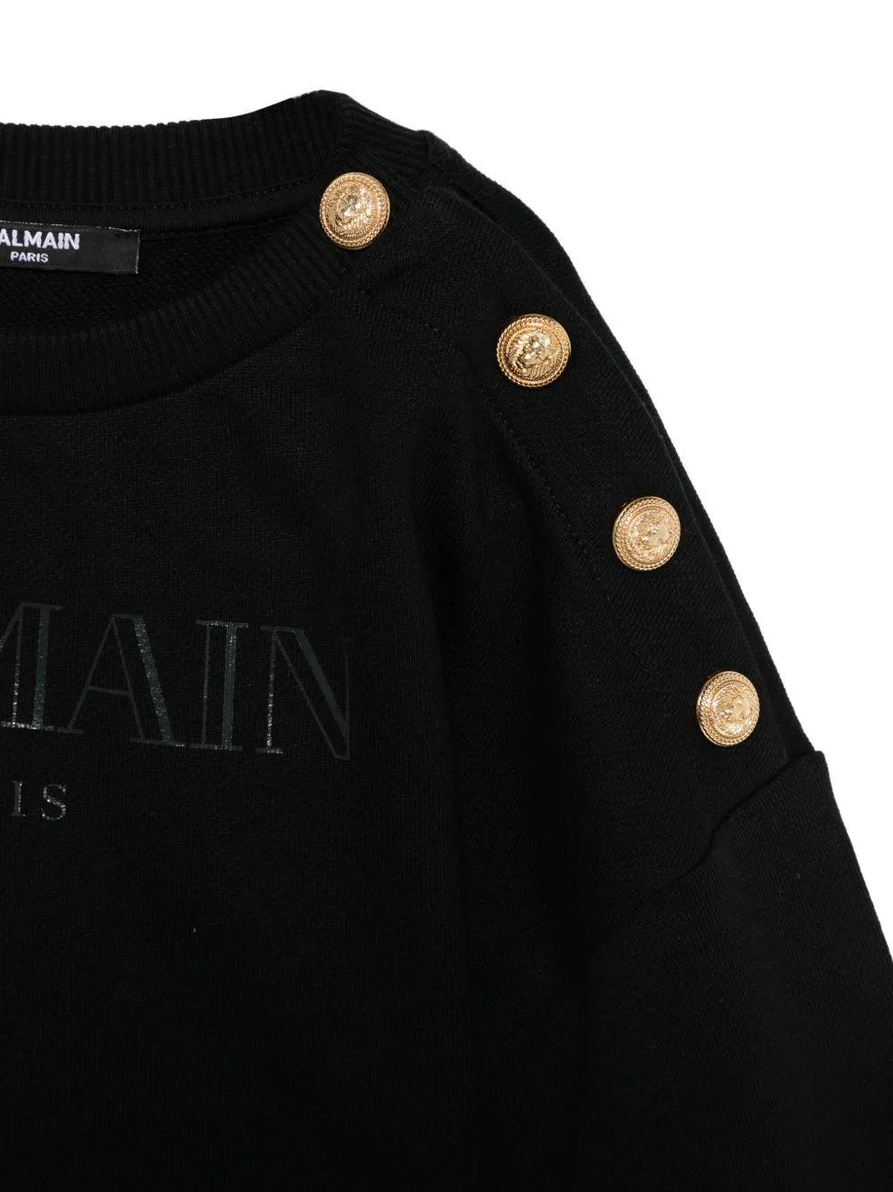 Logo-Print Button-Detail Sweatshirt