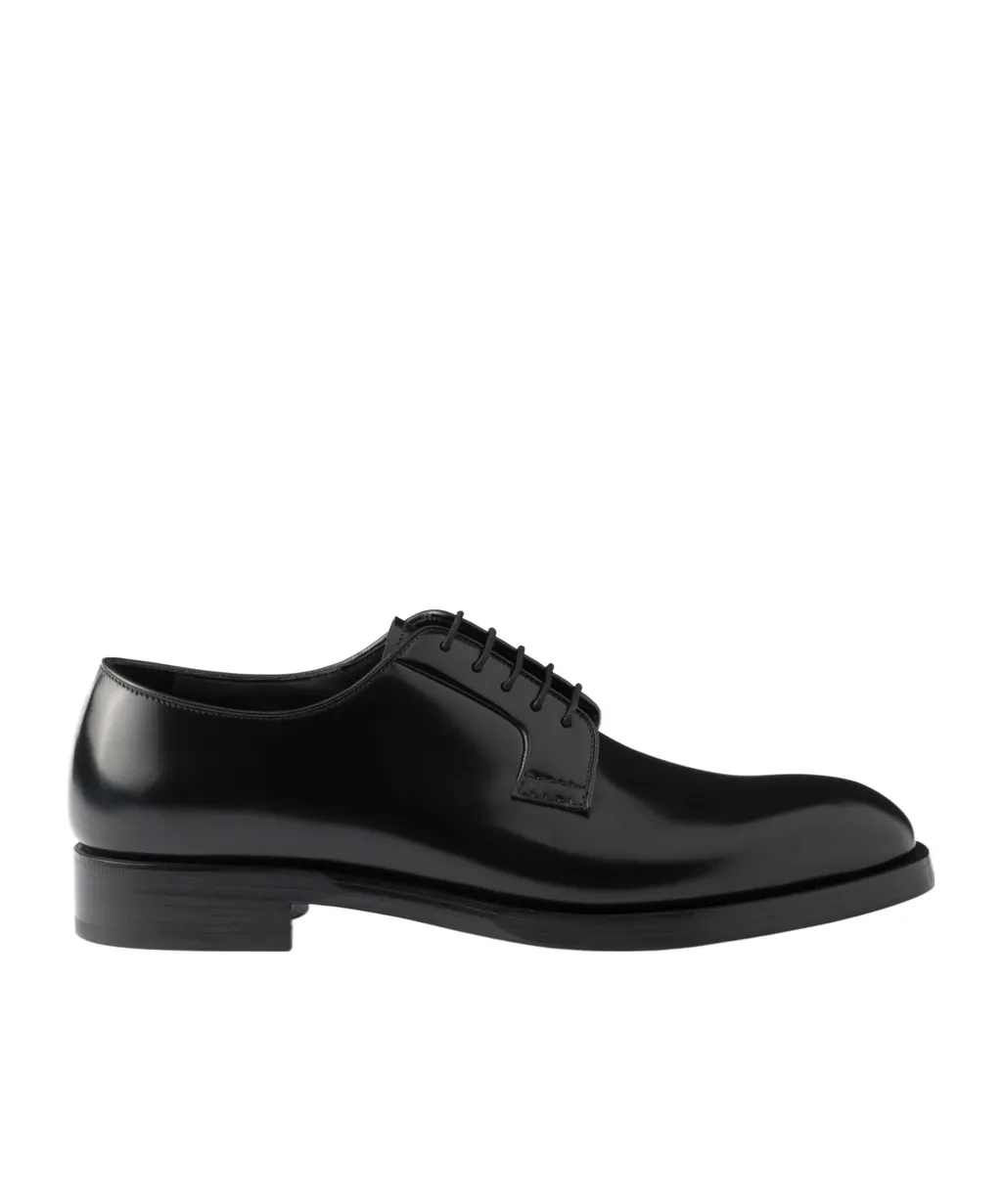 Brushed Leather Lace-Up Shoes