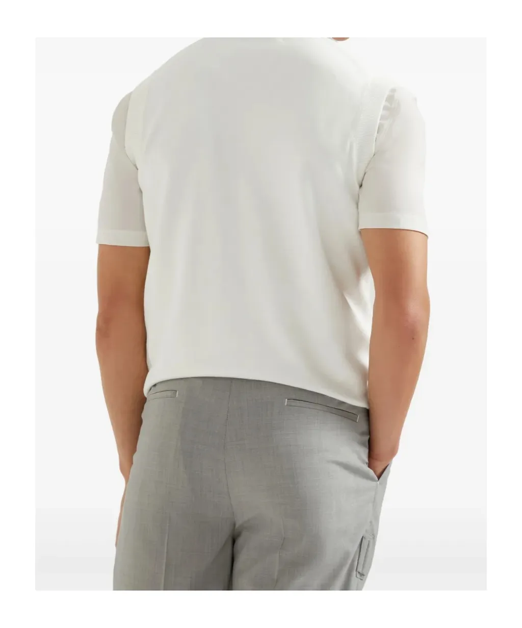 Brunello Cucinelli V-Neck Logo Embroidered Vest
