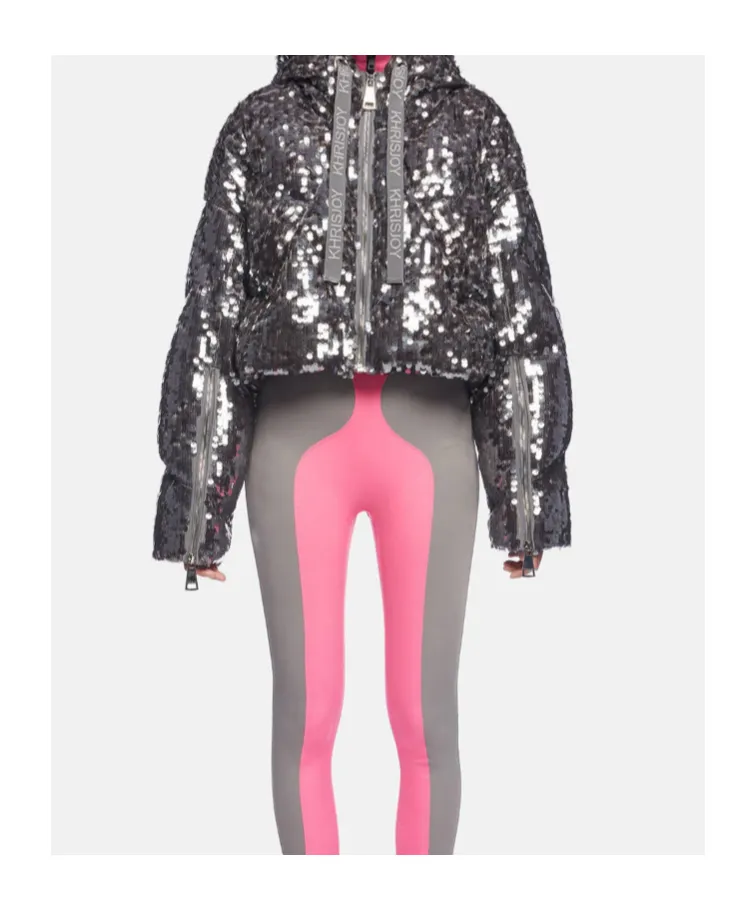 Crop Iconic Milano In Macro Sequins Silver