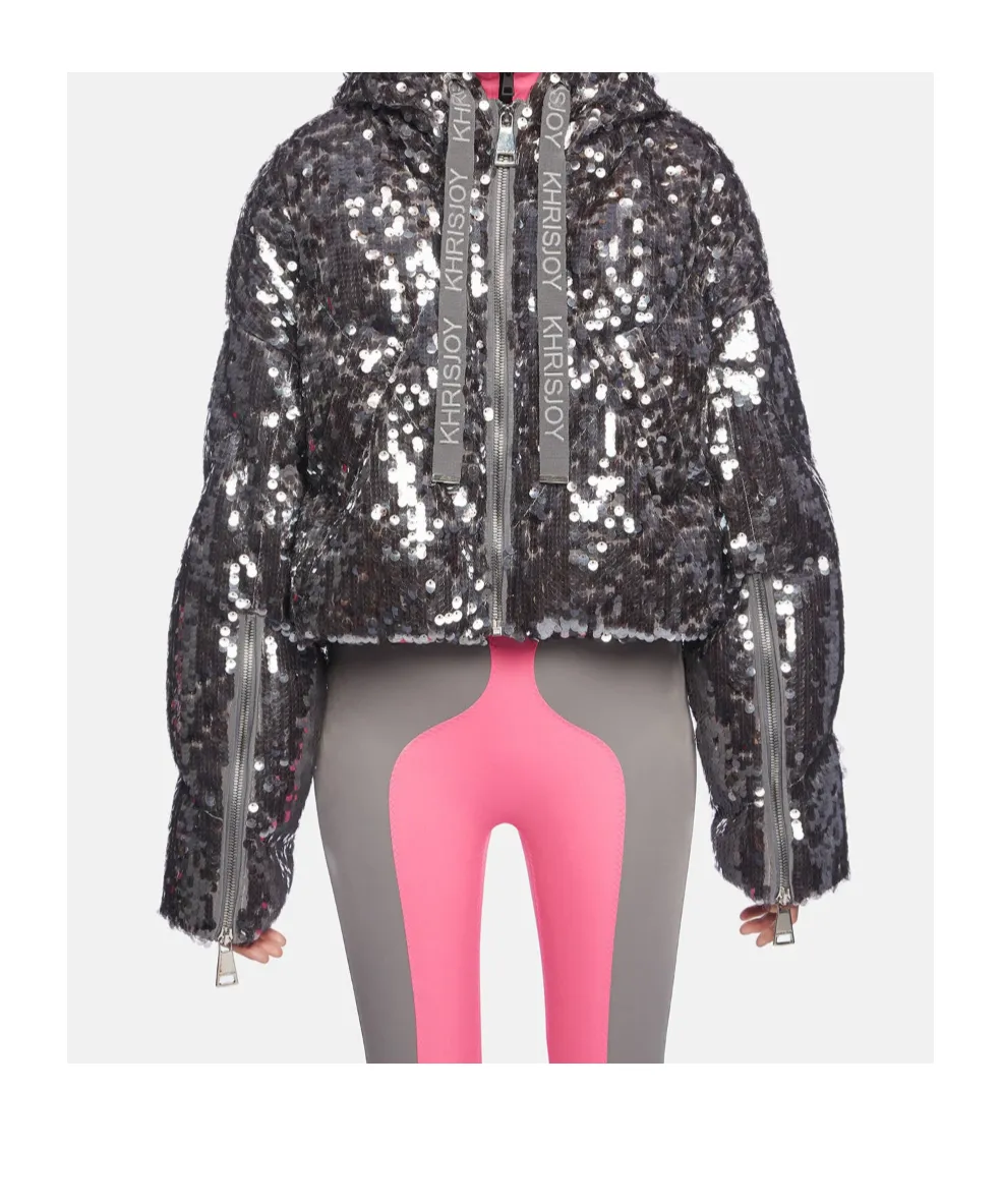 Crop Iconic Milano In Macro Sequins Silver