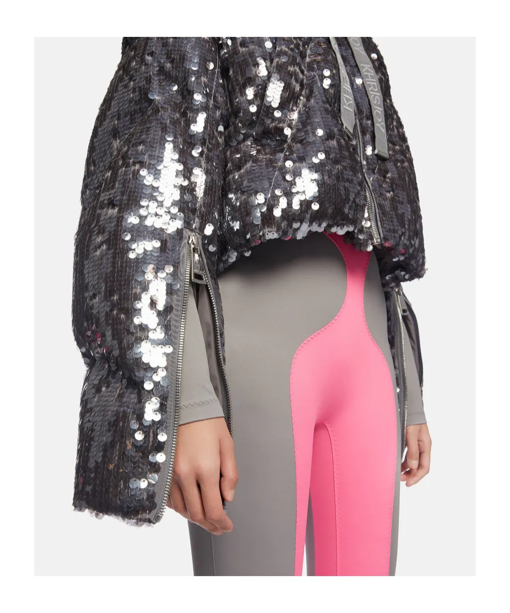 Crop Iconic Milano In Macro Sequins Silver