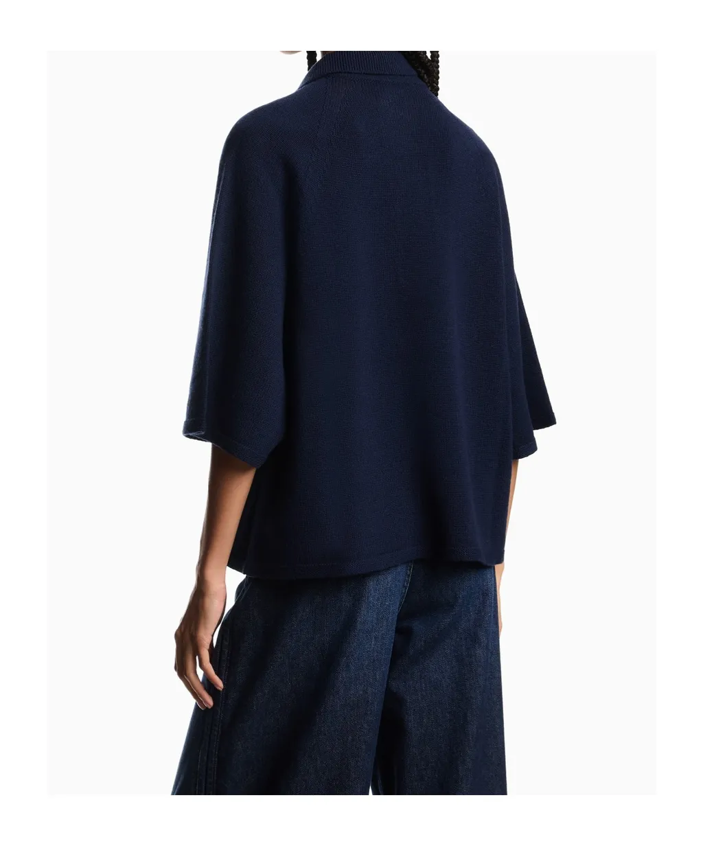 Polo-Neck Short-Sleeve Top