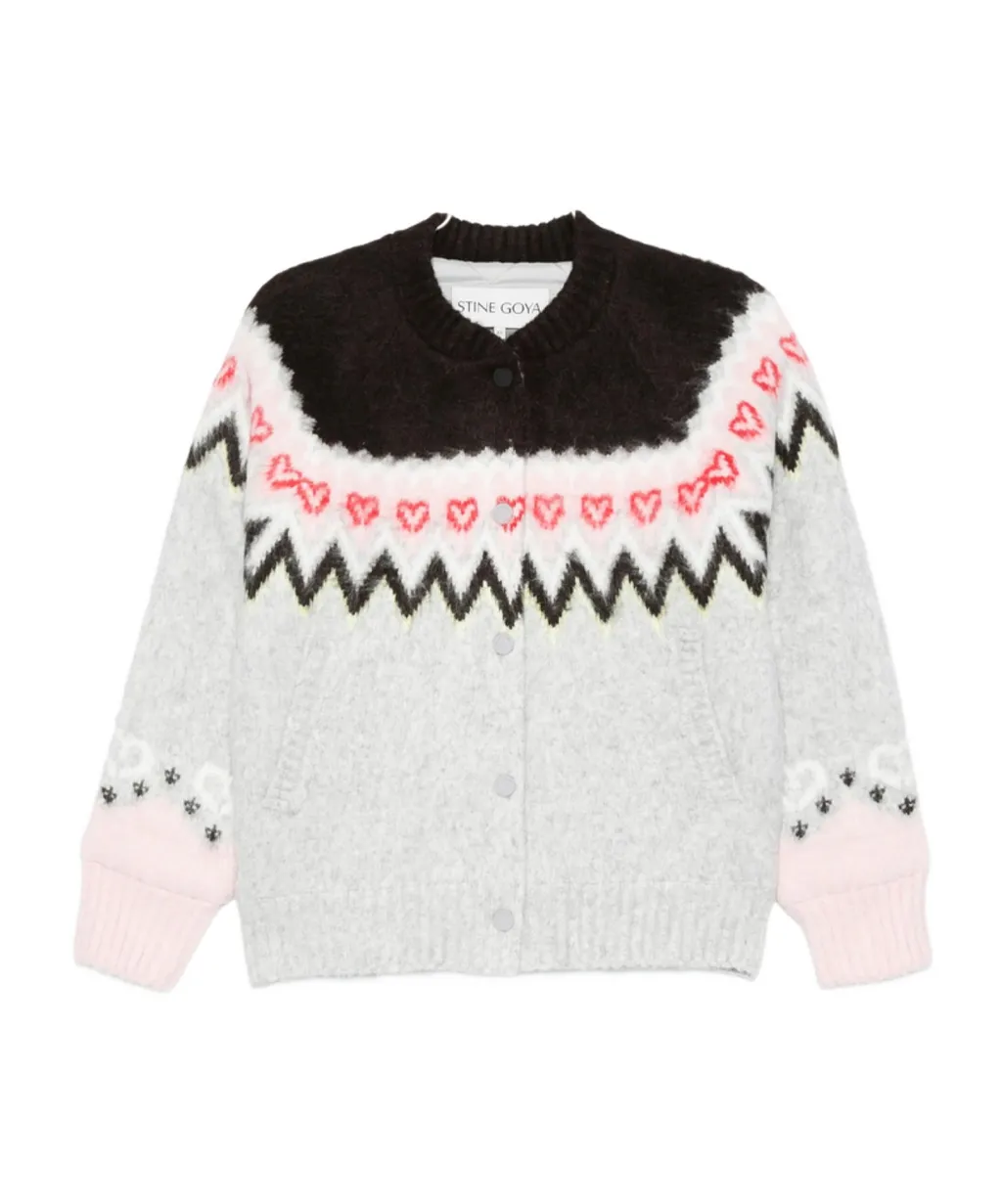 Intarsia Long-Sleeved Cardigan