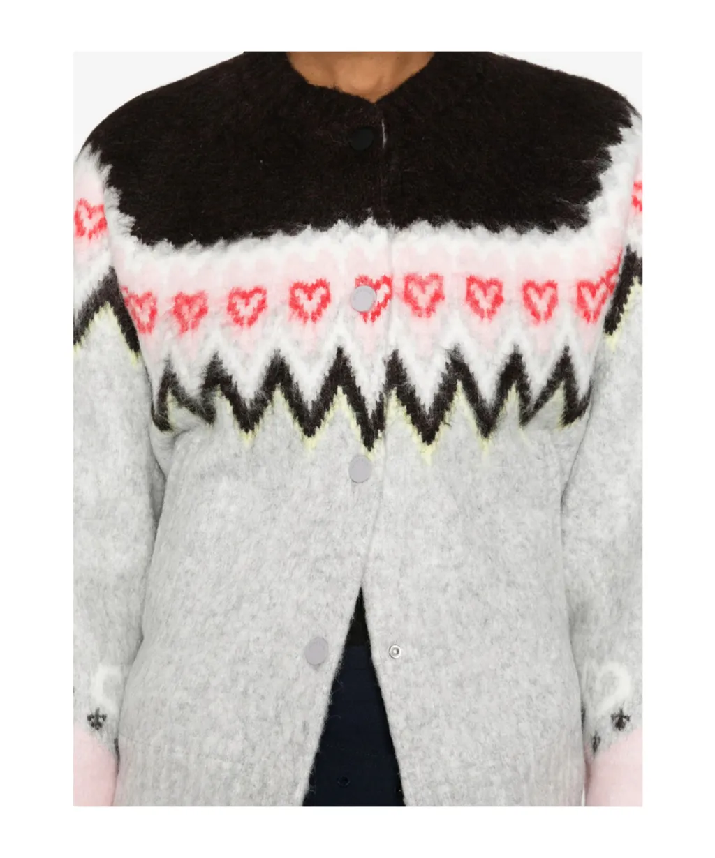 Intarsia Long-Sleeved Cardigan