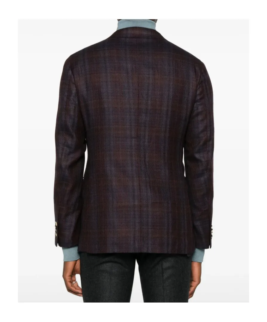 Double-Breasted Checked Jacket