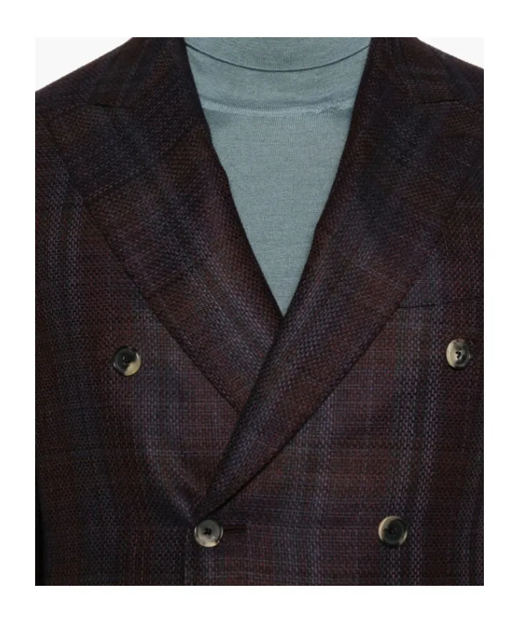Double-Breasted Checked Jacket