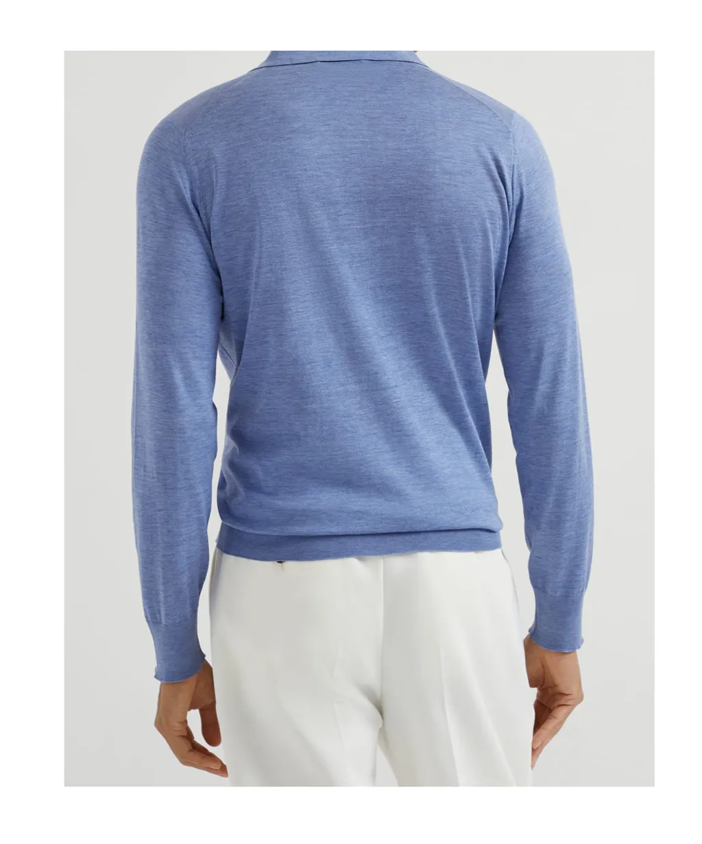 Brunello Cucinelli Long-Sleeved Knitted Polo Shirt