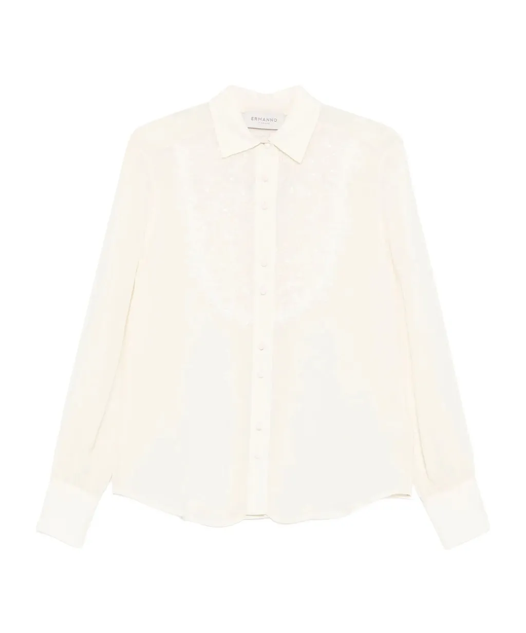 Embroidered-Collar Shirt