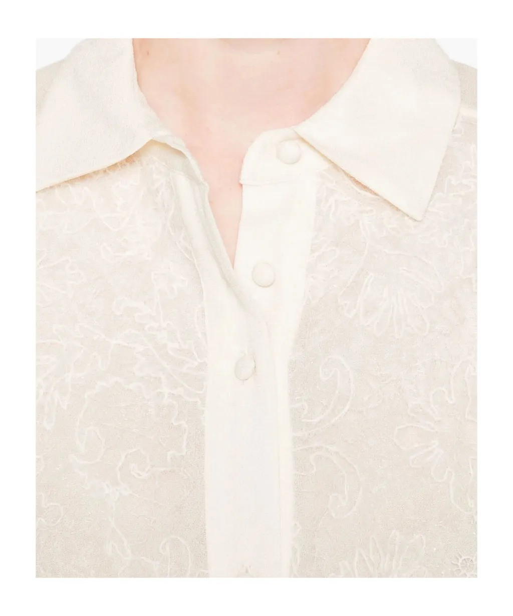 Embroidered-Collar Shirt