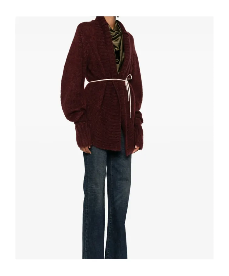Lace-Up Cardigan Sweater