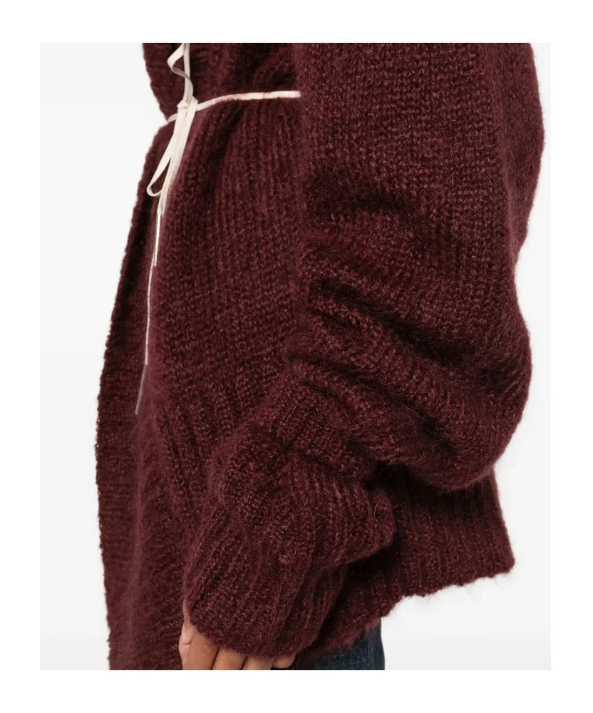 Lace-Up Cardigan Sweater
