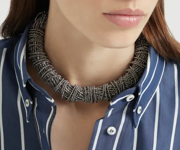 Vetro And Sterling Silver Choker