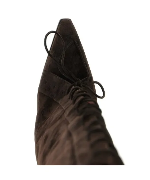 Paris Texas Jane Fold Over Lace-Up Boots