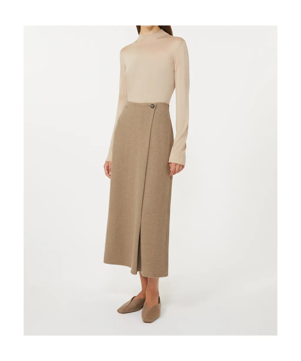 Stretch Cashmere Flannel Skirt