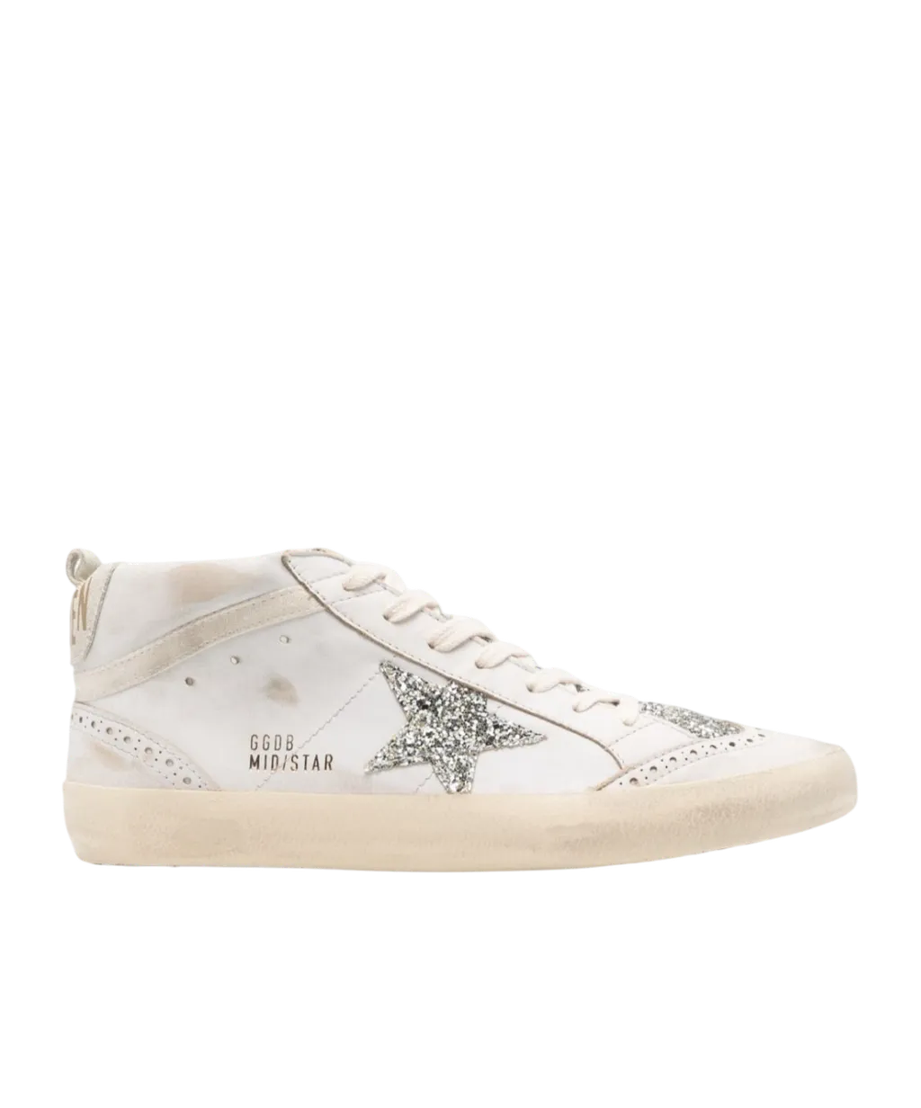 Golden Goose Deluxe Brand Mid Star Glittered Sneakers