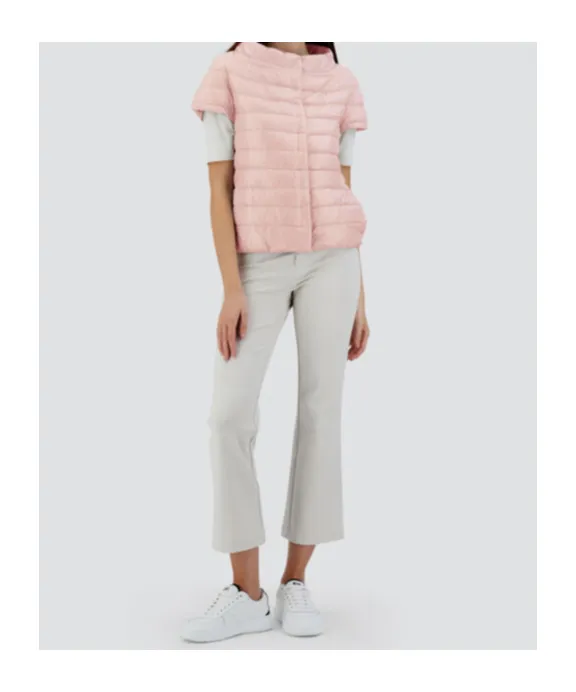 Quilted Short-Sleeved Down Jacket