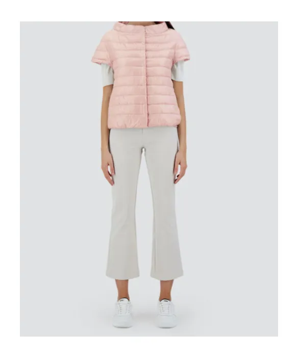Quilted Short-Sleeved Down Jacket
