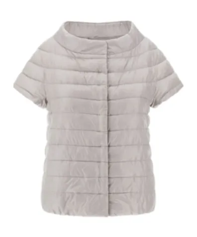 Quilted Short-Sleeved Down Jacket