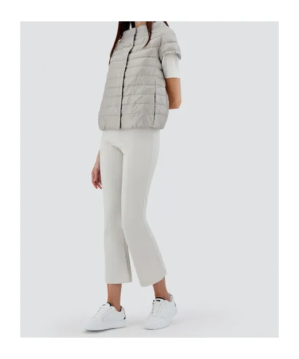 Quilted Short-Sleeved Down Jacket