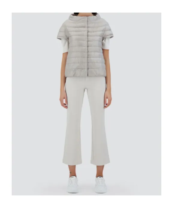 Quilted Short-Sleeved Down Jacket