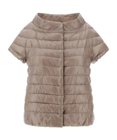 Quilted Short-Sleeved Down Jacket