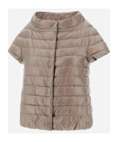 Quilted Short-Sleeved Down Jacket