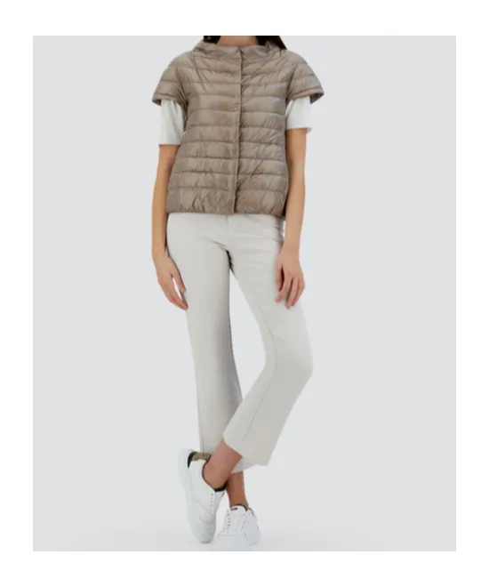 Quilted Short-Sleeved Down Jacket
