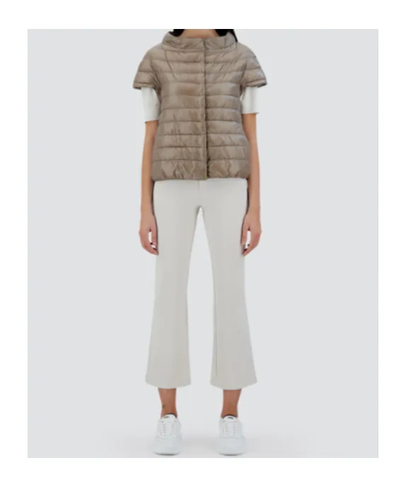 Quilted Short-Sleeved Down Jacket
