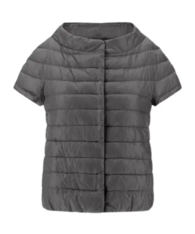 Quilted Short-Sleeved Down Jacket