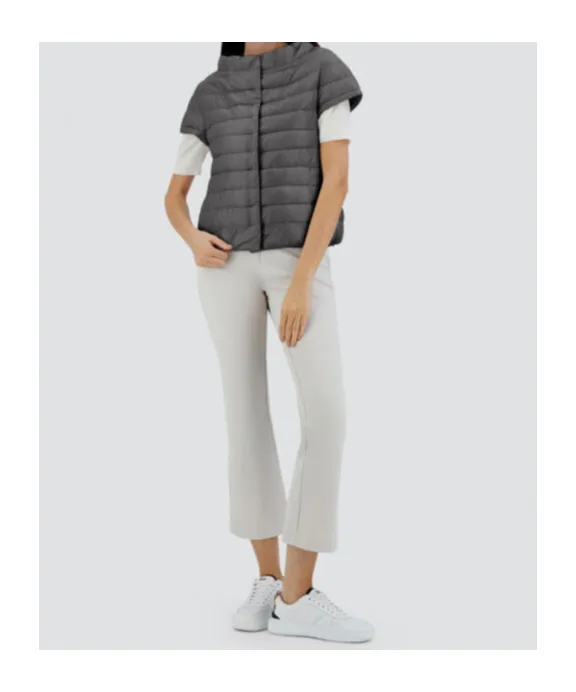Quilted Short-Sleeved Down Jacket