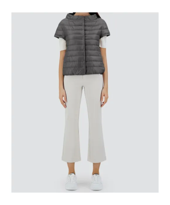 Quilted Short-Sleeved Down Jacket
