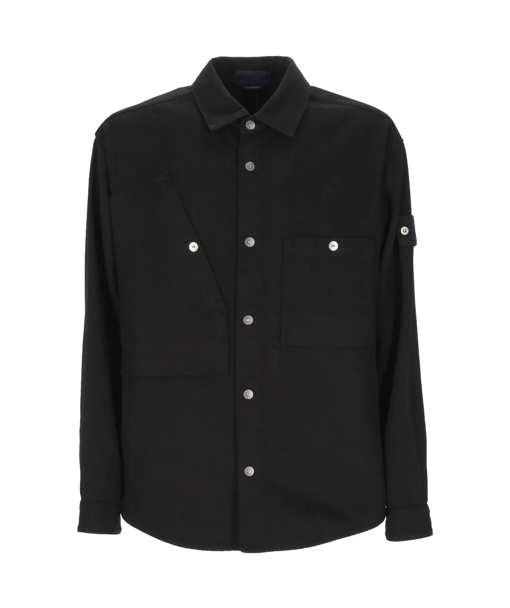 Stone Island Button-Up Long-Sleeved Denim Shirt