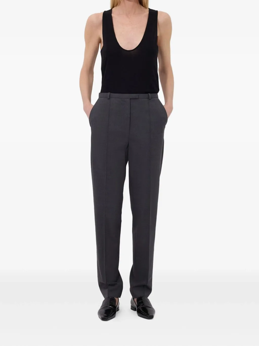 Malka Pleat-Front Fitted Trousers