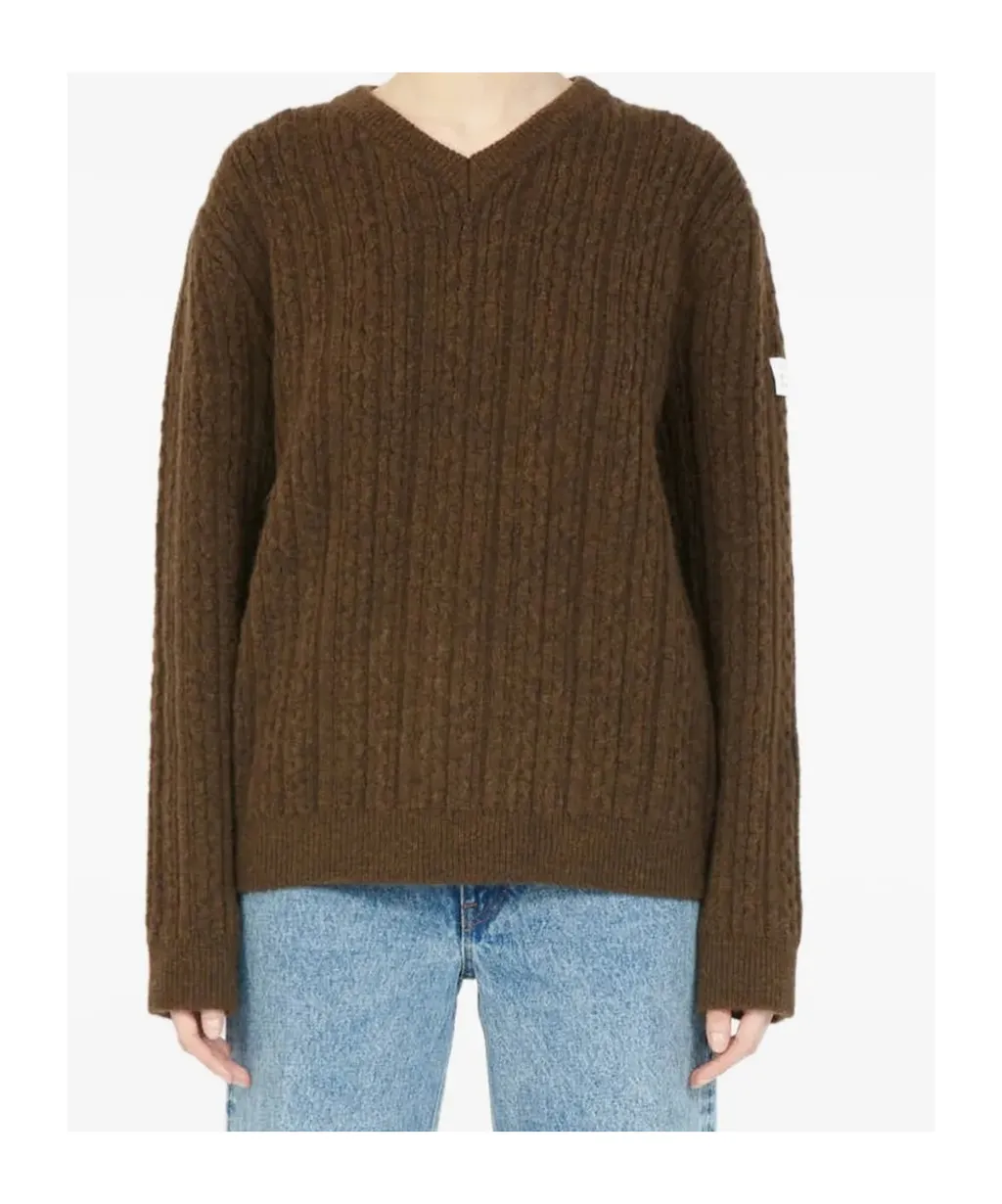 V-Neck Ribbed Sweater