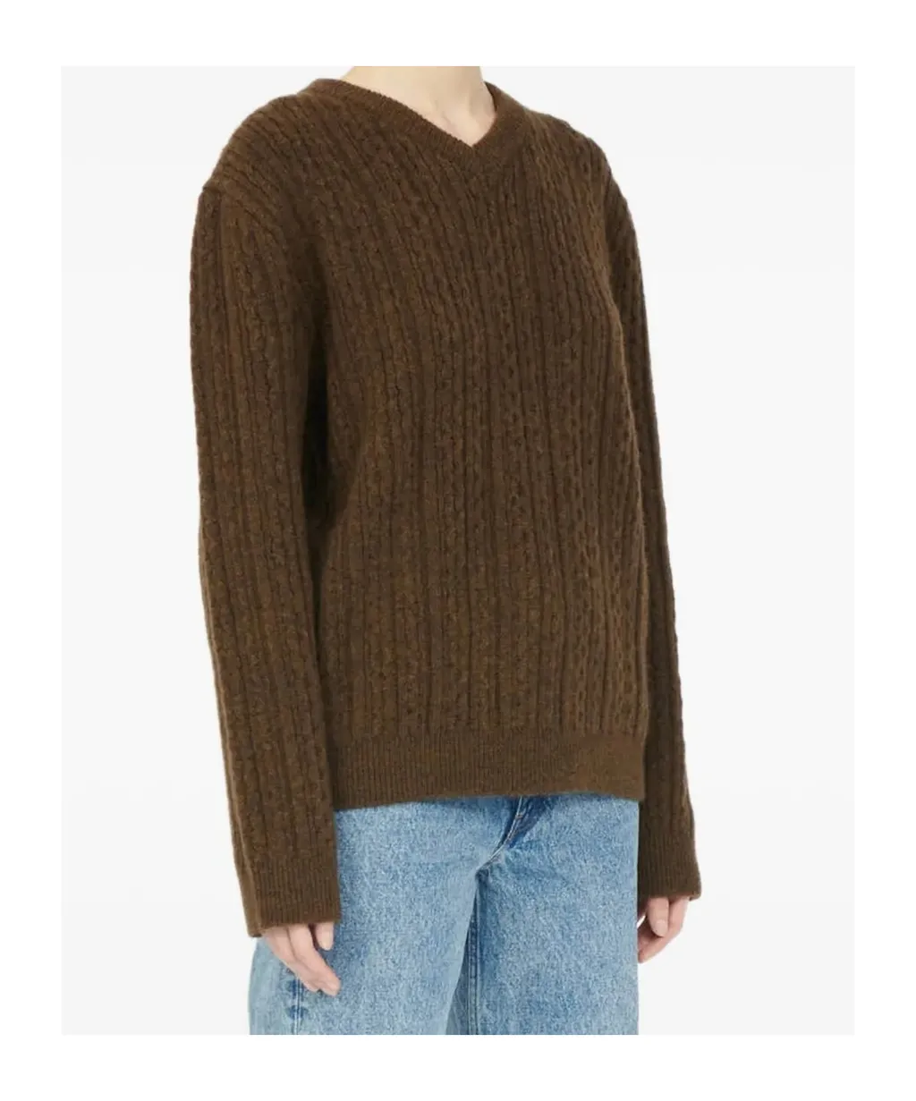 V-Neck Ribbed Sweater