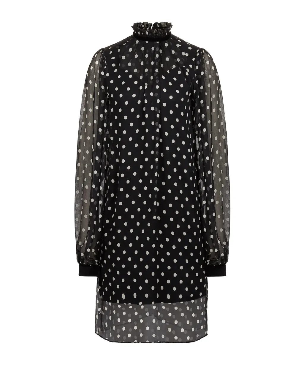 Polka-Dot Ruffled Mini Dress