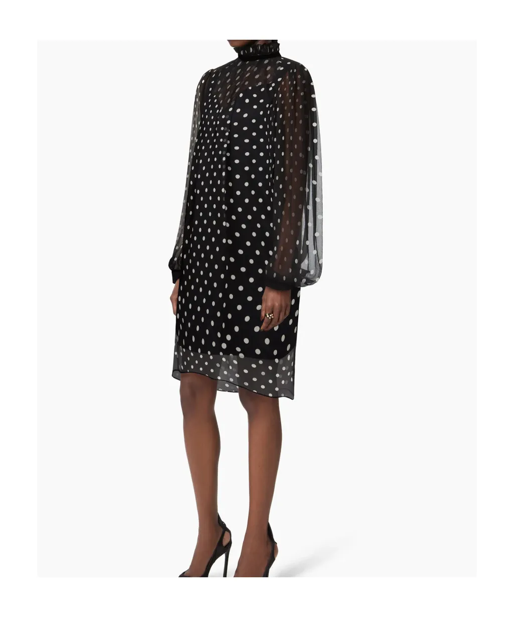 Polka-Dot Ruffled Mini Dress