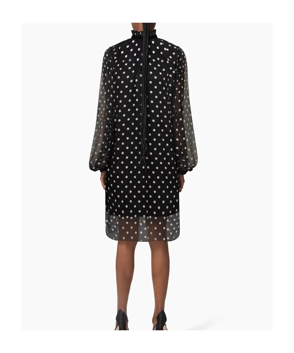 Polka-Dot Ruffled Mini Dress