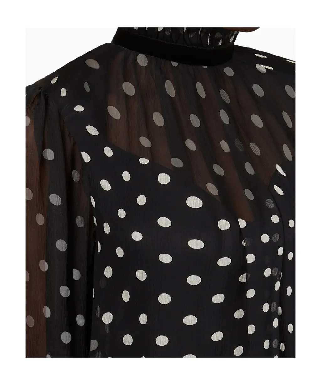 Polka-Dot Ruffled Mini Dress