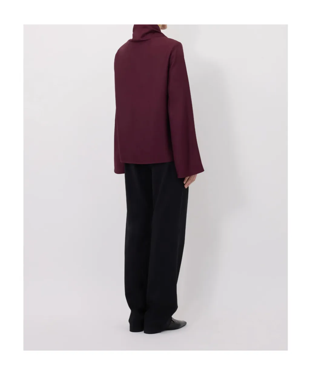 Drawstring-Neck Wide-Sleeve Top