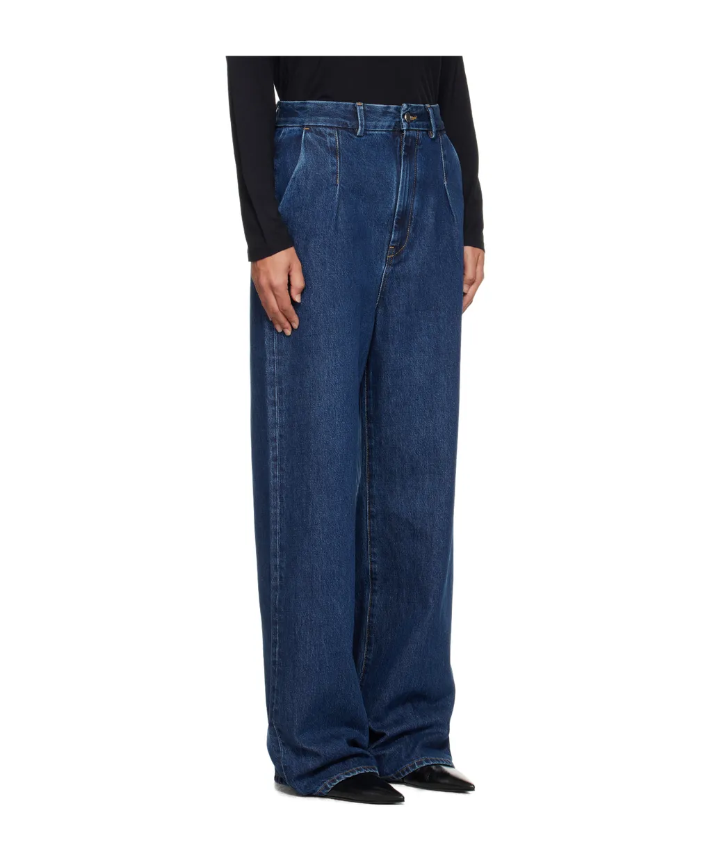 Loulou De Saison Pleated Straight Leg Jeans