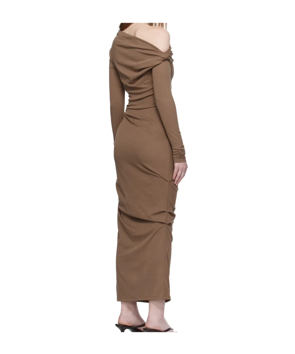 Manahou One-Shoulder Draped Dress
