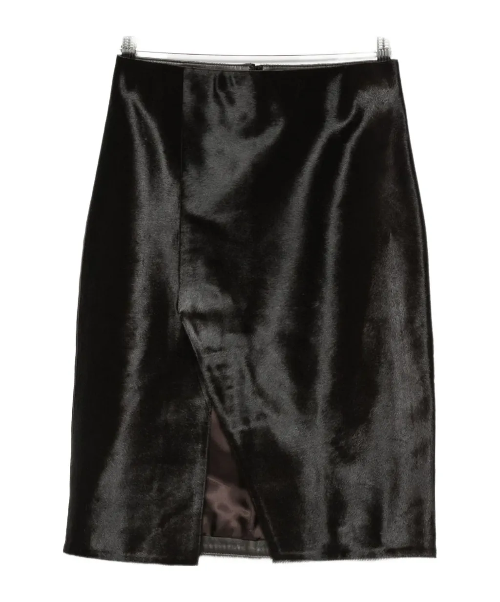 Side-Split Calf-Hair Skirt