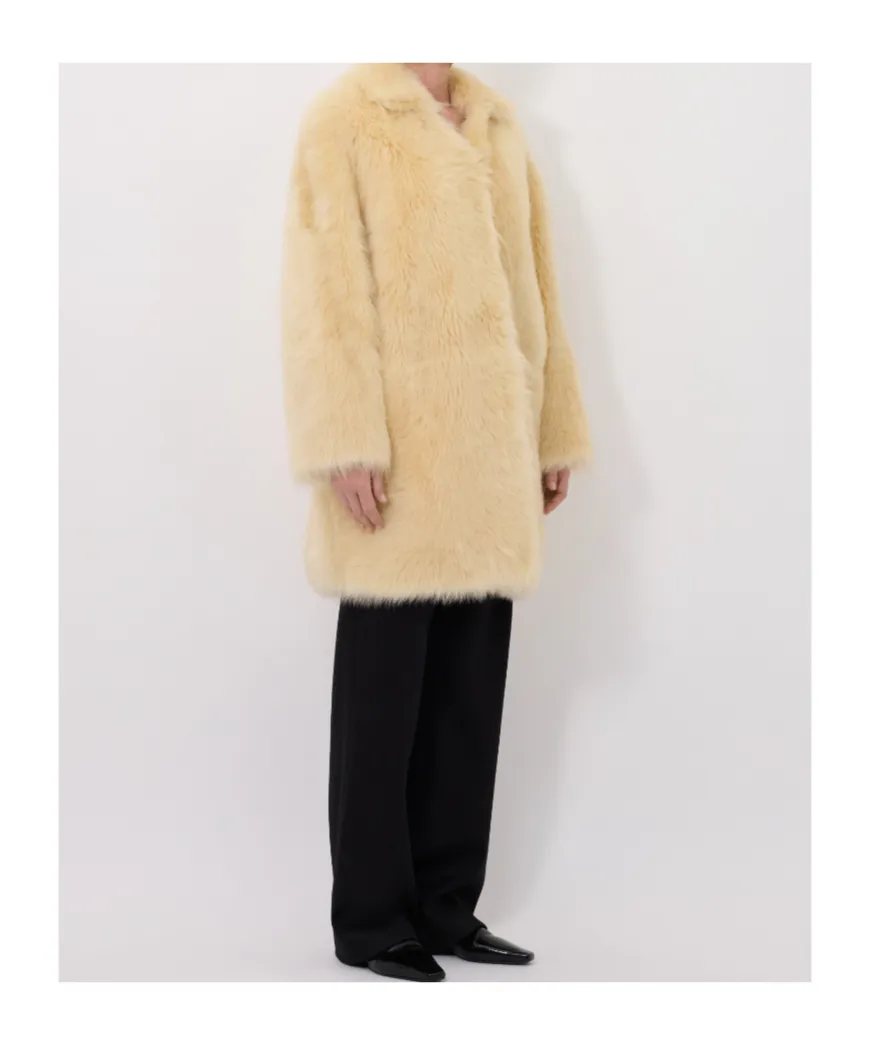 Ruben Spread-Collar Lamb-Fur Coat