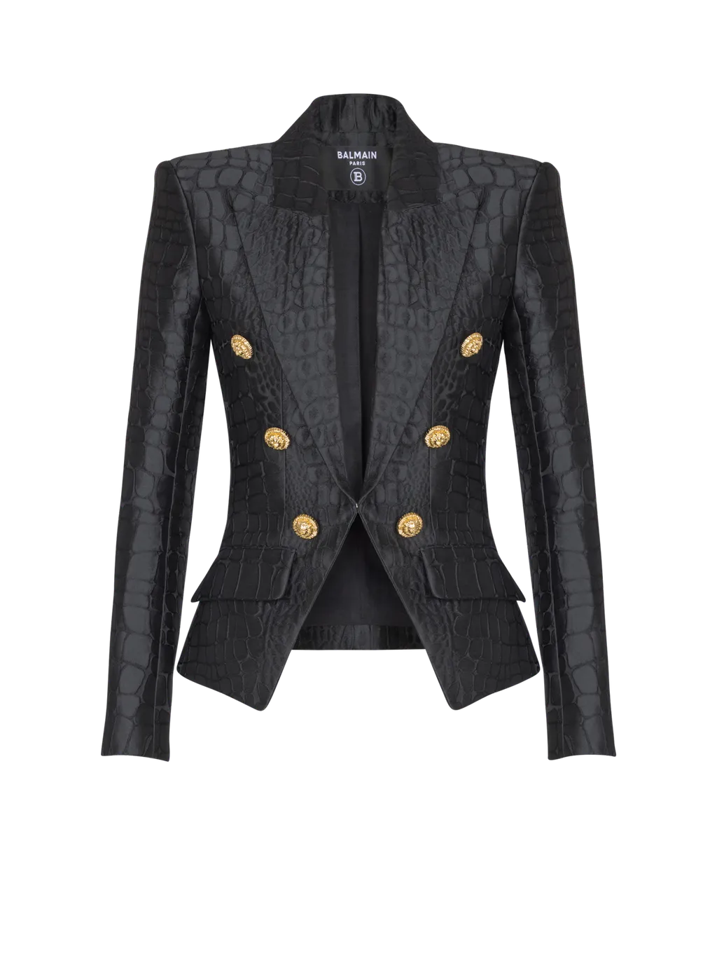 6-Buttons Jacket In Crocodile Jacquard