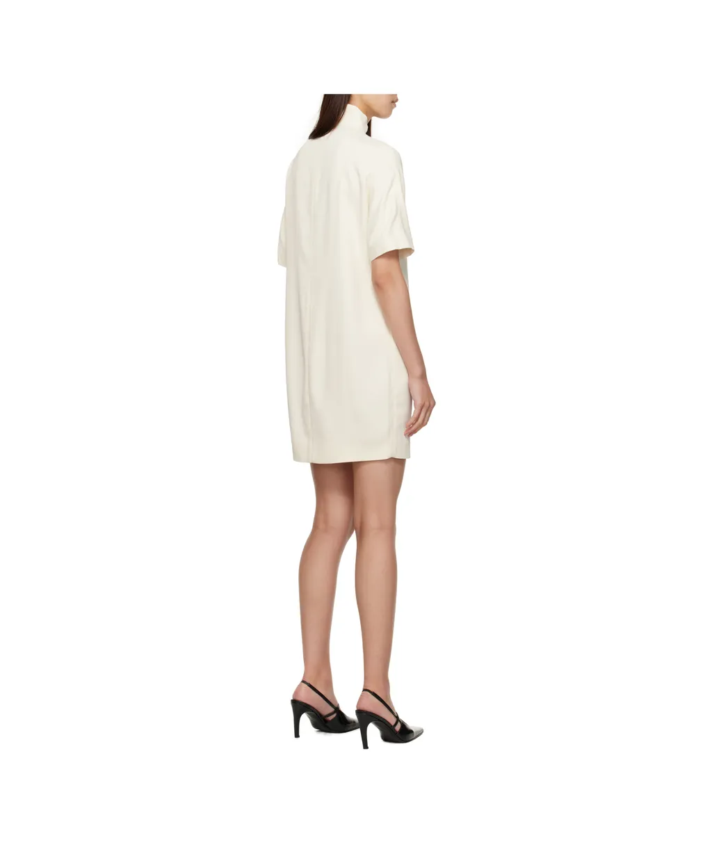 Elton Mock-Neck Short-Sleeve Dress