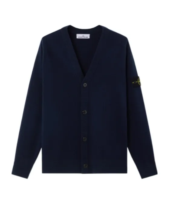 Cardigan With Reverse Stitch Details And Button Fastening