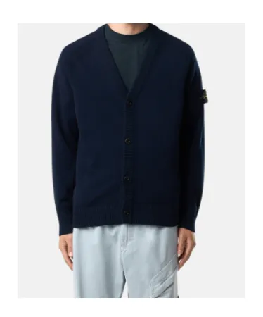 Cardigan With Reverse Stitch Details And Button Fastening